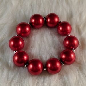 Solid Red, pearl bracelet